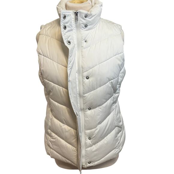 Gap Zip Up Snap Front Puffer Vest Sz M Adjustable Waist Outdoor Winter Gorpcore - Picture 3 of 12